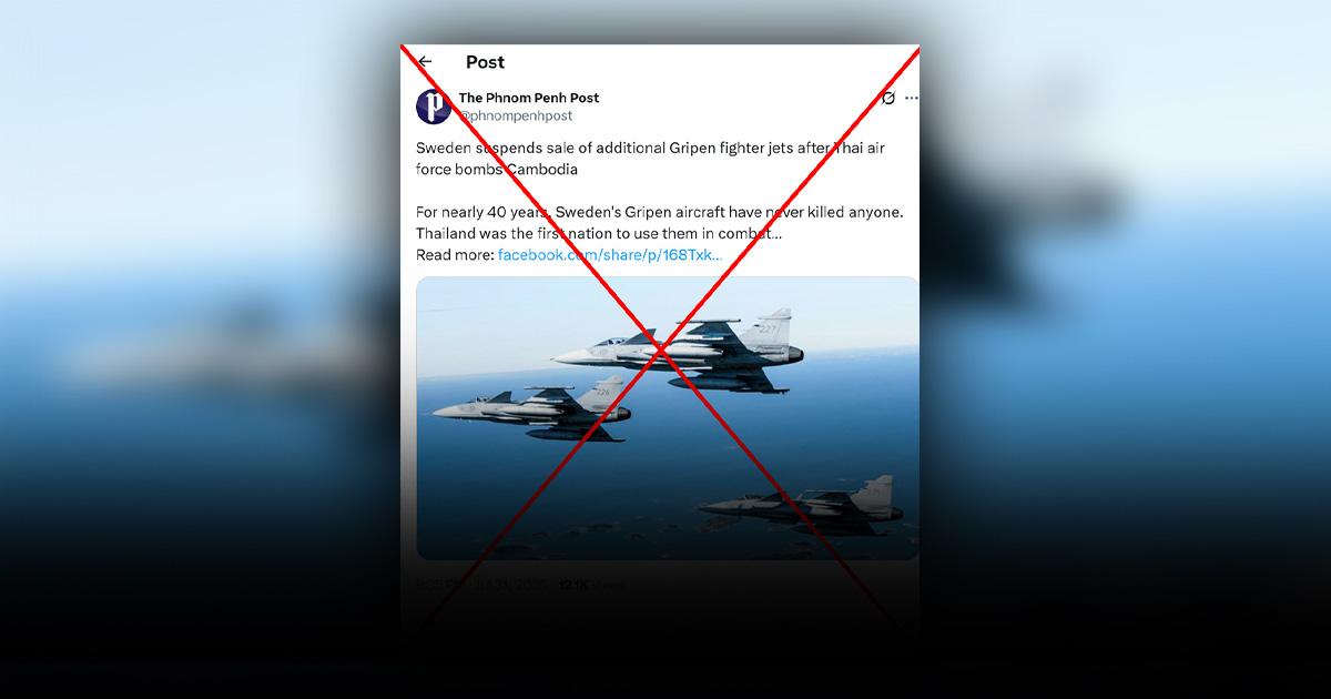 Verified: Sweden to cease Gripen fighter jet sales to Thailand is fake news