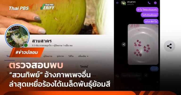 ตรวจสอบพบ : “สวนทิพย์” เจ้าเก่ายังอยู่ ล่าสุดเหยื่อร้องได้เมล็ดพันธุ์ไม่ตรงปก